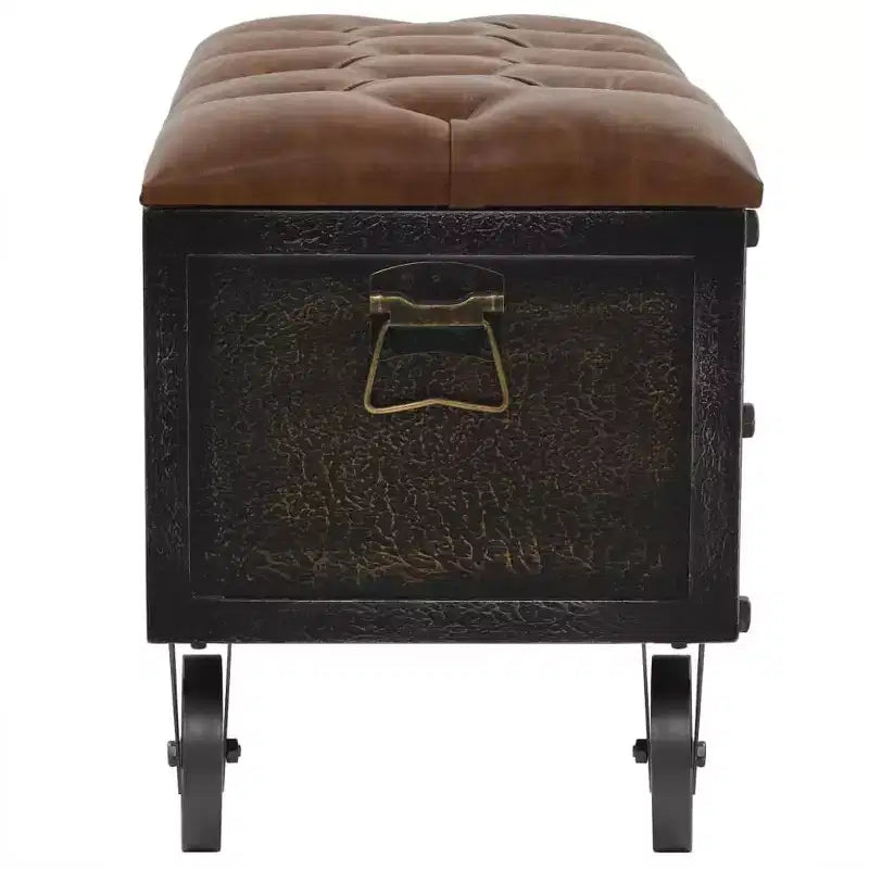 vidaXL Storage Bench with Castors 31.7 Solid Wood Fir