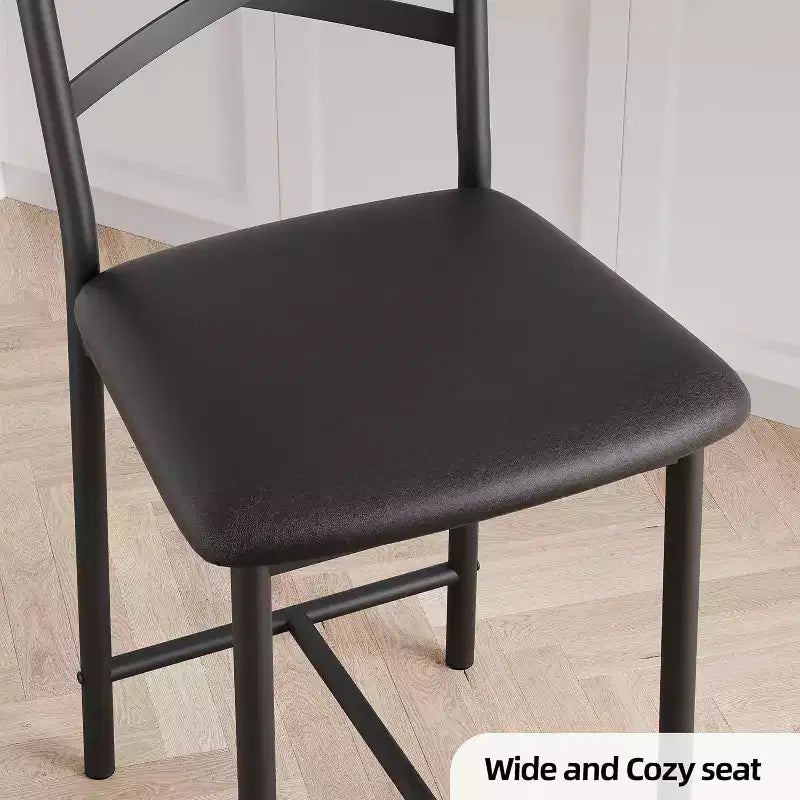 Bar Stools Counter Height Barstools with Footrest and Back, Modern Upholstered Bar Chairs, Metal Bar Stools for Kitchen Counter, Island, Counter Bar