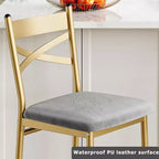 Bar Stools Counter Height Barstools with Footrest and Back, Modern Upholstered Bar Chairs, Metal Bar Stools for Kitchen Counter, Island, Counter Bar