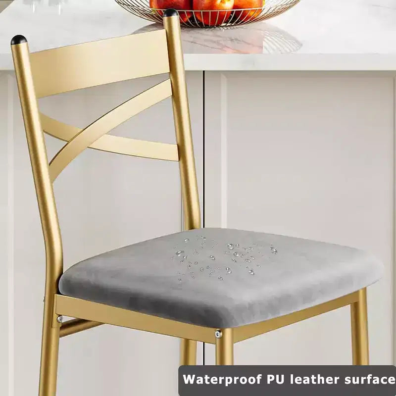 Bar Stools Counter Height Barstools with Footrest and Back, Modern Upholstered Bar Chairs, Metal Bar Stools for Kitchen Counter, Island, Counter Bar