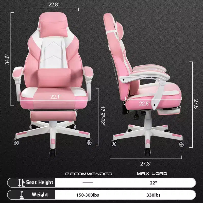 Celebalcony Gaming Chairs for Adults with Footrest, High Back, with Massage Lumbar Support, 360 Swivel Height Adjustable Computer Chairs