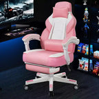 Celebalcony Gaming Chairs for Adults with Footrest, High Back, with Massage Lumbar Support, 360 Swivel Height Adjustable Computer Chairs