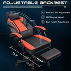 Celebalcony Gaming Chairs for Adults with Footrest, High Back, with Massage Lumbar Support, 360 Swivel Height Adjustable Computer Chairs
