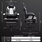 Celebalcony Gaming Chairs for Adults with Footrest, High Back, with Massage Lumbar Support, 360 Swivel Height Adjustable Computer Chairs