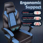 Celebalcony Gaming Chairs for Adults with Footrest, High Back, with Massage Lumbar Support, 360 Swivel Height Adjustable Computer Chairs