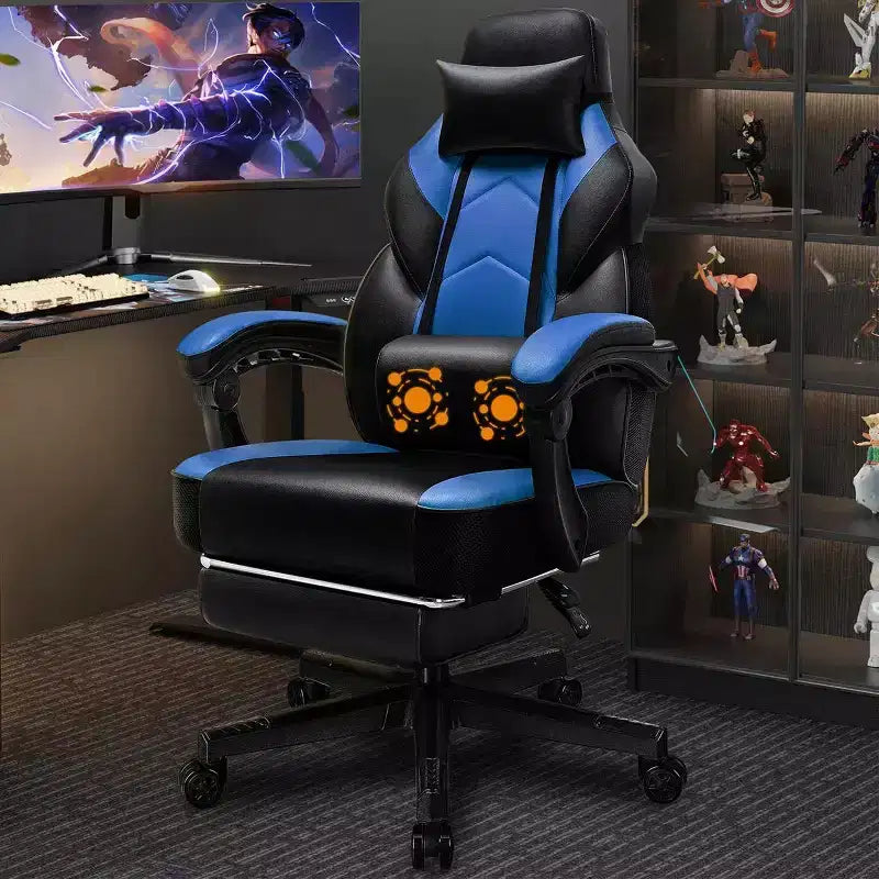 Celebalcony Gaming Chairs for Adults with Footrest, High Back, with Massage Lumbar Support, 360 Swivel Height Adjustable Computer Chairs