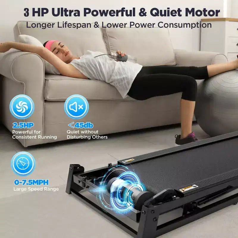 Tapis roulant inclinabile da 3HP con capacità di 136 kg, tapis roulant pieghevole per casa con doppio altoparlante, 64+7 programmi, corsa virtuale con APP, tapis roulant per camminata e jogging