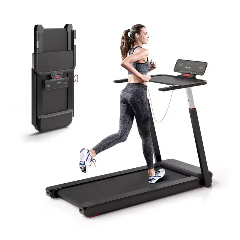 Gymax Folding Treadmill Max 3HP Walking Running Jogging Exercise Machine w/ LED Display Height Adjustable Handrail Dual Bluetooth Speaker