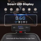 Gymax Folding Treadmill Max 3HP Walking Running Jogging Exercise Machine w/ LED Display Height Adjustable Handrail Dual Bluetooth Speaker