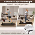 Gymax Folding Treadmill Max 3HP Walking Running Jogging Exercise Machine w/ LED Display Height Adjustable Handrail Dual Bluetooth Speaker