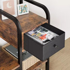 Appendiabiti da Ingresso 5-in-1 con Scarpiera e Cassetto, Appendiabiti con 8 Ganci, Panca Contenitore e Piedini Regolabili (Marrone Retrò)