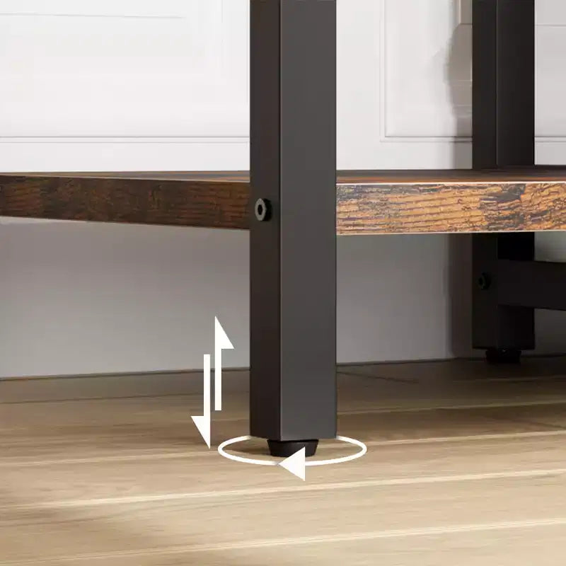 Appendiabiti da Ingresso 5-in-1 con Scarpiera e Cassetto, Appendiabiti con 8 Ganci, Panca Contenitore e Piedini Regolabili (Marrone Retrò)