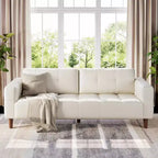 Acekool Faux Leather 83 3-Seater Sofa Couch, Modern Deep Seat Sofa with Spring Cushions for Living Room or Office