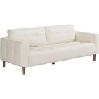 Acekool Faux Leather 83 3-Seater Sofa Couch, Modern Deep Seat Sofa with Spring Cushions for Living Room or Office