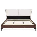 Christopher Knight Home Zewa Letto a piattaforma moderno in similpelle king size con testiera ad ala Teddy