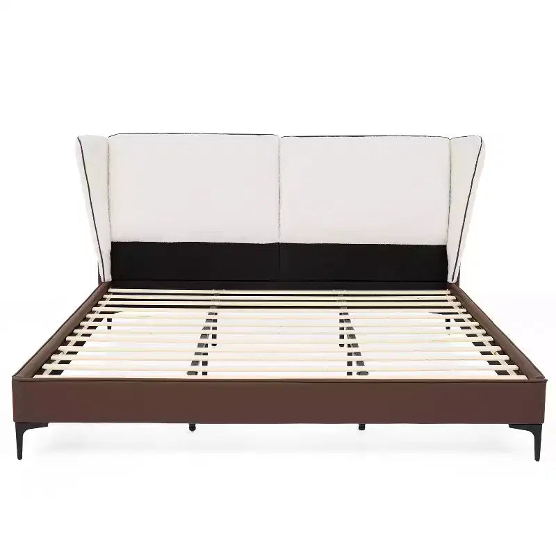 Christopher Knight Home Zewa Letto a piattaforma moderno in similpelle king size con testiera ad ala Teddy