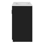 Mobile Bagno da 90 cm con Lavabo, Mobiletto a Terra con Cassetti e Ante a Chiusura Ammortizzata, Mobile da Bagno Singolo in Legno