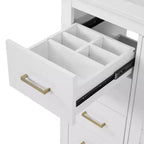 Mobile Bagno da 90 cm con Lavabo, Mobiletto a Terra con Cassetti e Ante a Chiusura Ammortizzata, Mobile da Bagno Singolo in Legno