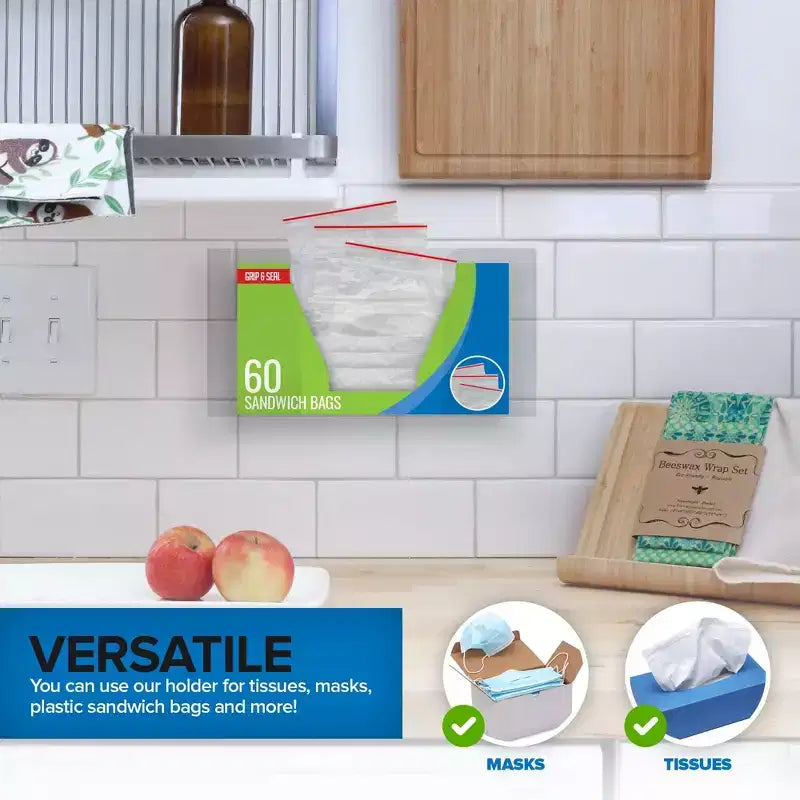Stock Your Home Acrylic Wall Mount Single Gloves or Tissue Box Dispenser