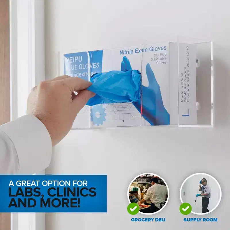 Stock Your Home Acrylic Wall Mount Single Gloves or Tissue Box Dispenser