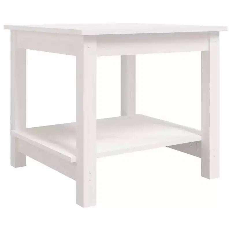 vidaXL Coffee Table White Solid Pine Wood - 19.7 x 19.7 x 17.7