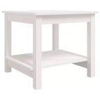 vidaXL Coffee Table White Solid Pine Wood - 19.7 x 19.7 x 17.7