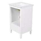 20 Small Bathroom Vanity Sink Combo with Storage , Wood Bathroom Floor Cabinet with Drawers and Doors, White