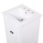 20 Small Bathroom Vanity Sink Combo with Storage , Wood Bathroom Floor Cabinet with Drawers and Doors, White