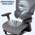 Acekool Ergonomic Mesh Office Chair with Footrest, 4D Armrests & Adjustable Lumbar for Home or Gaming Room