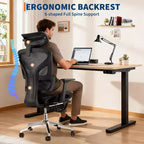 Acekool Ergonomic Mesh Office Chair with Footrest, 4D Armrests & Adjustable Lumbar for Home or Gaming Room