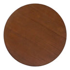 Round Rattan Side Table Rubber Solid Wood Accent Table, 15.7 End Table - ModernLuxe