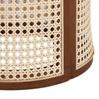 Round Rattan Side Table Rubber Solid Wood Accent Table, 15.7 End Table - ModernLuxe