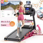 Treadmll for Home, 5.1HP Treadmill with 20% Incline, Treadmills with 400lbs Weight Capacity, 12MPH Treadmill with 64 Preset Programs, Home&Office&Gym