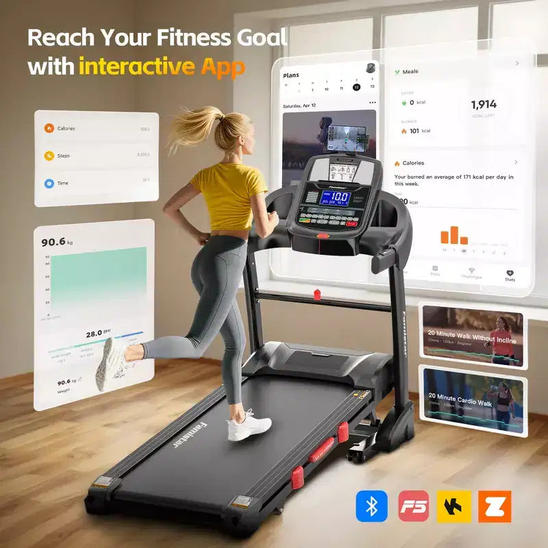 Treadmll for Home, 5.1HP Treadmill with 20% Incline, Treadmills with 400lbs Weight Capacity, 12MPH Treadmill with 64 Preset Programs, Home&Office&Gym