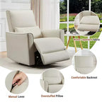 Swivel Rocking Nursery Recliner Chair Rocker Recliner Glider Deep Seat Sofa Chair with high Backrest