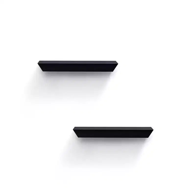 18.11 Black Floating Shelf C invisible-bracket wood wall mount, perfect bathroom/bedroom/kitchen dcor or book/plant display, easy install.