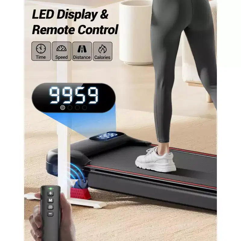 15% Incline Walking Pad Treadmill with Handle Bar - 2.5HP Quiet Folding Treadmill for Home Office Under Desk Portable Walking Pad with 220LB Capacity