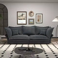 MAYEERTY 90.55 Modern Comfy Upholstered Sofa Cloud Couch,Deep Seat Couches with Multiple Large Sofa Pillows Gray
