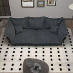 MAYEERTY 90.55 Divano Comodo Moderno Imbottito Cloud, Divani con Seduta Profonda e Cuscini Grandi Multipli Grigio