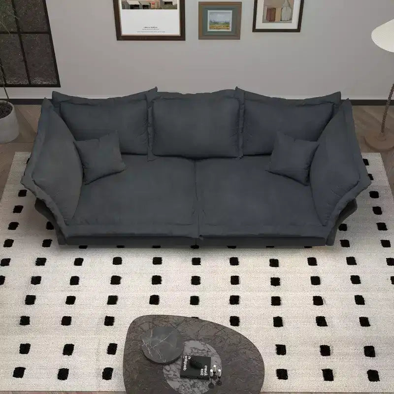 MAYEERTY 90.55 Divano Comodo Moderno Imbottito Cloud, Divani con Seduta Profonda e Cuscini Grandi Multipli Grigio