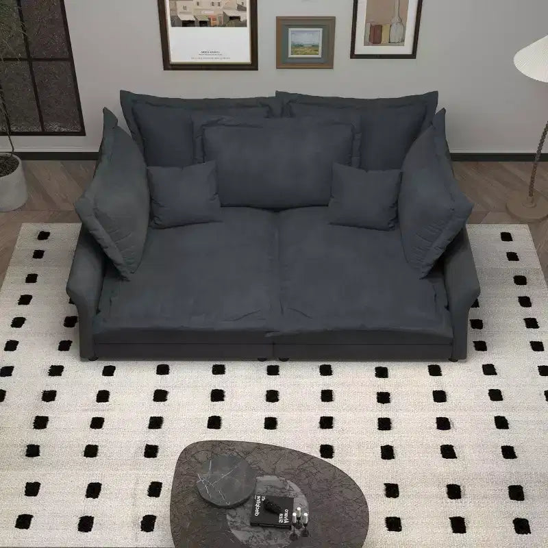 MAYEERTY 90.55 Divano Comodo Moderno Imbottito Cloud, Divani con Seduta Profonda e Cuscini Grandi Multipli Grigio