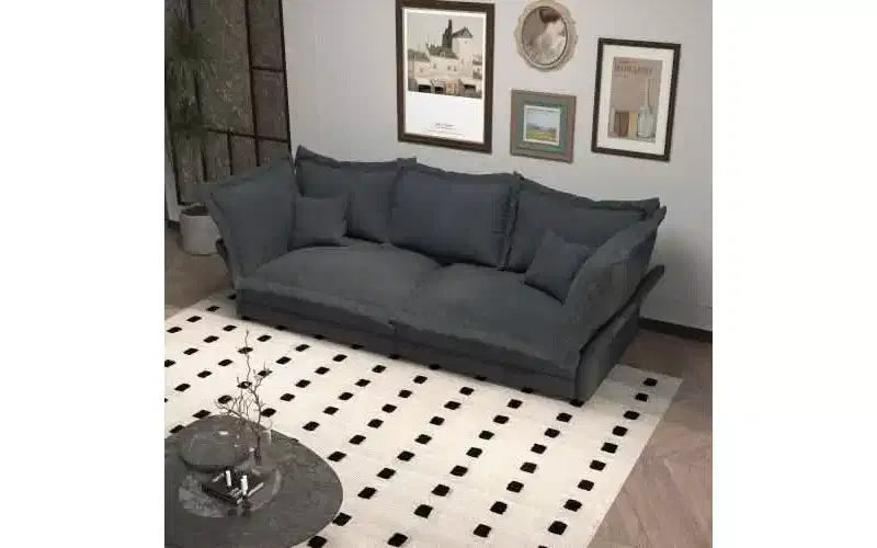 MAYEERTY 90.55 Divano Comodo Moderno Imbottito Cloud, Divani con Seduta Profonda e Cuscini Grandi Multipli Grigio