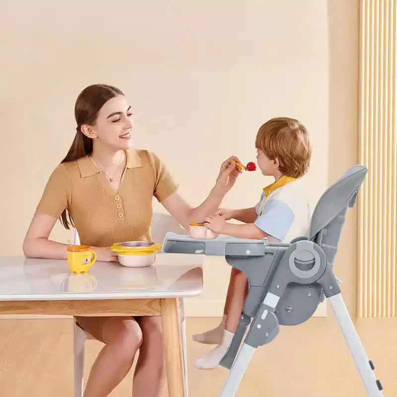 Seggiolone per neonati, regolabile in altezza e reclinabile, seggiolone pieghevole con vassoio rimovibile - Seggiolino multifunzione per bambini facile da pulire
