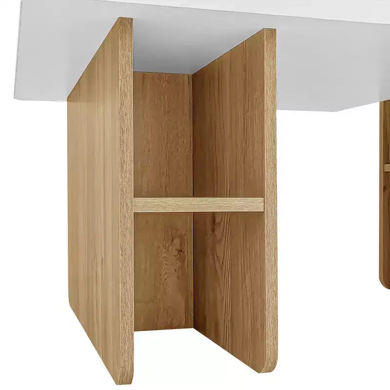 JVNOXK47.20 inSet di 2 Tavolini da Caffè Nidificabili in Stile Fattoria, Tavolino da Salotto Rettangolare, Set Tavolino da Caffè con Finitura in Legno, Tavolini Piccoli