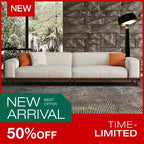 Luck Live Mid-Century Modern Fabric Sofa with Solid Wood Frame, Breathable Cotton-Linen Upholstery, High-Density Foam Cushions, Metal Legs