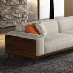 Luck Live Mid-Century Modern Fabric Sofa with Solid Wood Frame, Breathable Cotton-Linen Upholstery, High-Density Foam Cushions, Metal Legs