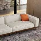 Luck Live Mid-Century Modern Fabric Sofa with Solid Wood Frame, Breathable Cotton-Linen Upholstery, High-Density Foam Cushions, Metal Legs