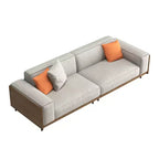 Luck Live Mid-Century Modern Fabric Sofa with Solid Wood Frame, Breathable Cotton-Linen Upholstery, High-Density Foam Cushions, Metal Legs