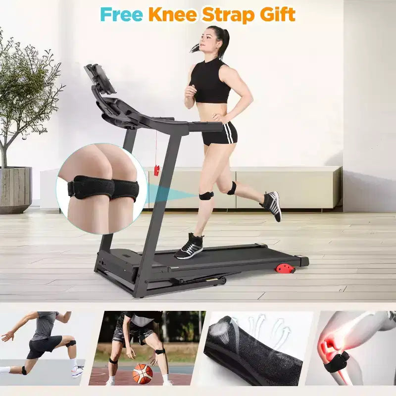 Tapis roulant da 3,75 HP, capacità 136 kg, tapis roulant pieghevole inclinabile, 64+7 programmi smart, 12 km/h, controllo tramite APP, tapis roulant per camminata e jogging a casa con altoparlante HiFi