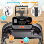 Tapis roulant da 3,75 HP, capacità 136 kg, tapis roulant pieghevole inclinabile, 64+7 programmi smart, 12 km/h, controllo tramite APP, tapis roulant per camminata e jogging a casa con altoparlante HiFi